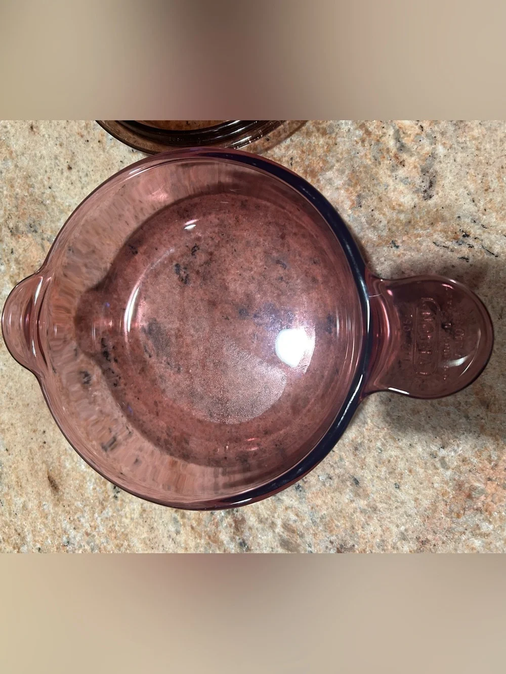Visions #V-240-B 24oz Amethyst Cranberry Glass Covered Casserole Grab It style.